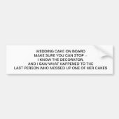 WEDERCAKE AAN BOORD BUMPERSTICKER (Voorkant)