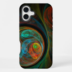Wedergeboorte Blauwe Abstracte Kunst iPhone 16 Plus Hoesje