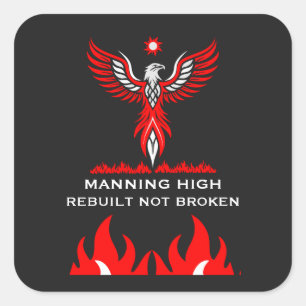 Wedergeboorte en Kracht Phoenix Vierkante Sticker