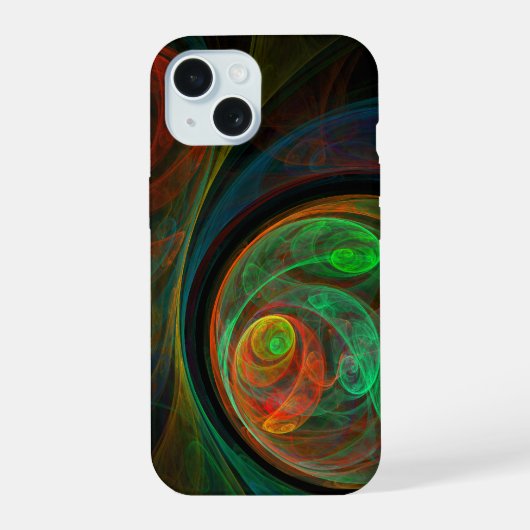 Wedergeboorte Groen Abstracte Kunst iPhone 15 Case (Achterkant)