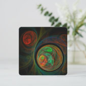 Wedergeboorte groene abstracte kunst kaart (Staand voorkant)