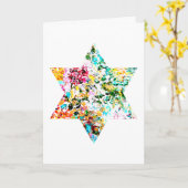 Wedergeboorte Ster Joodse sympathie Kaart (Gele Bloem)