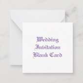 WEDERINVITATIE BLANK FLAT NOTE KAART NOTITIEKAARTJE (Voorkant)