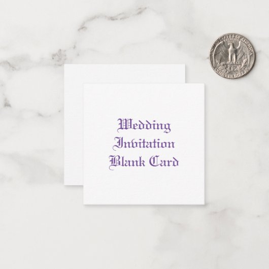 WEDERINVITATIE BLANK FLAT NOTE KAART NOTITIEKAARTJE (Voorkant / Achterkant in situ)