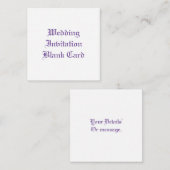 WEDERINVITATIE BLANK FLAT NOTE KAART NOTITIEKAARTJE (Voorkant / Achterkant)