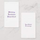 WEDERINVITATIEBLANK ENCLOSURE-KAART INFORMATIEKAARTJE (Voorkant / Achterkant)