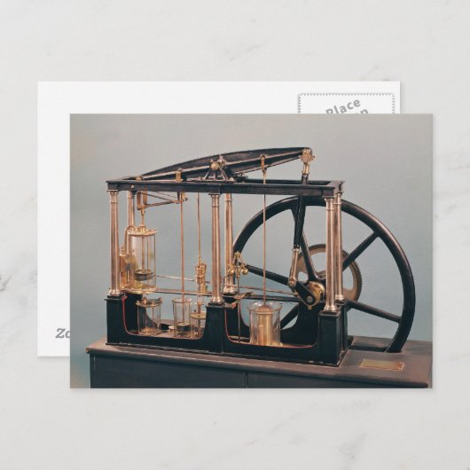 Wederopbouw van de stoommotor van James Watt Briefkaart (Voorkant / Achterkant)