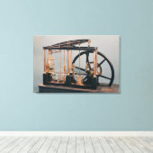 Wederopbouw van de stoommotor van James Watt Canvas Afdruk (Insitu (Houten vloer))