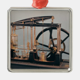 Wederopbouw van de stoommotor van James Watt Metalen Ornament