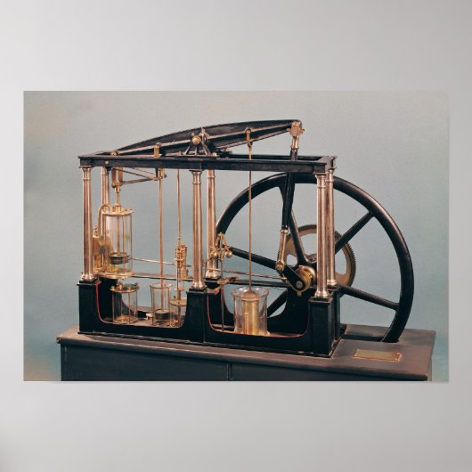 Wederopbouw van de stoommotor van James Watt Poster (Voorkant)