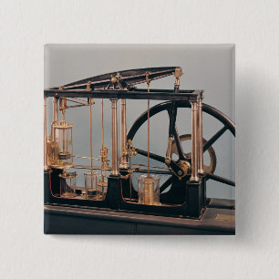 Wederopbouw van de stoommotor van James Watt Vierkante Button 5,1 Cm