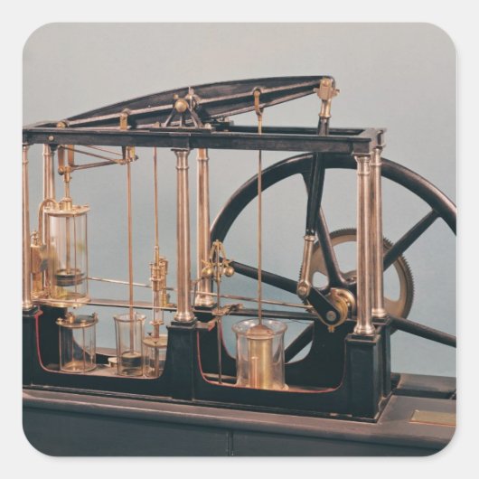 Wederopbouw van de stoommotor van James Watt Vierkante Sticker (Voorkant)