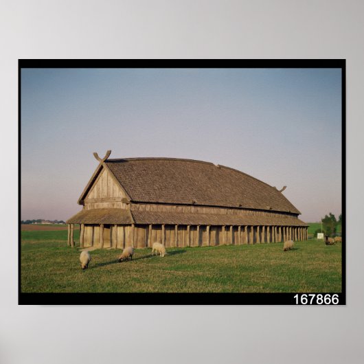 Wederopbouw van een 11e eeuw Viking-huis Poster (Voorkant)