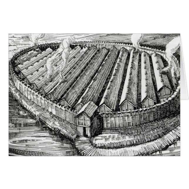 Wederopbouw van een IJzeren Age-dorp in Biskupin (Voorkant Horizontaal)