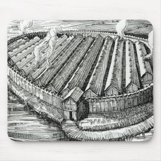 Wederopbouw van een IJzeren Age-dorp in Biskupin Muismat (Voorkant)