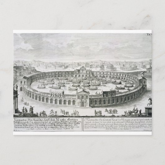 Wederopbouw van een Romeinse marineslag uit 'Entw' Briefkaart (Voorkant)