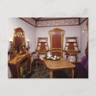 Wederopbouw van een salon van de Cafe de Paris Briefkaart