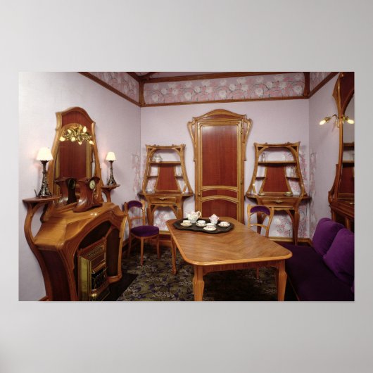 Wederopbouw van een salon van de Cafe de Paris Poster (Voorkant)