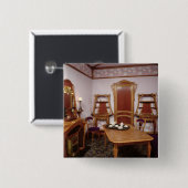 Wederopbouw van een salon van de Cafe de Paris Vierkante Button 5,1 Cm (Voorkant /achterkant)