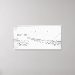 Wederopbouw van Etruscan tombs op Tarquinia Canvas Afdruk