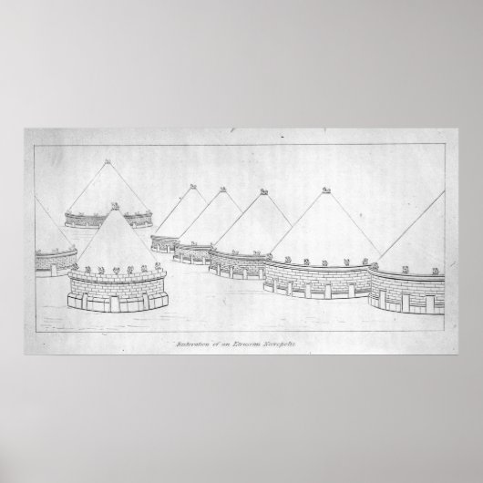 Wederopbouw van Etruscan tombs op Tarquinia Poster (Voorkant)