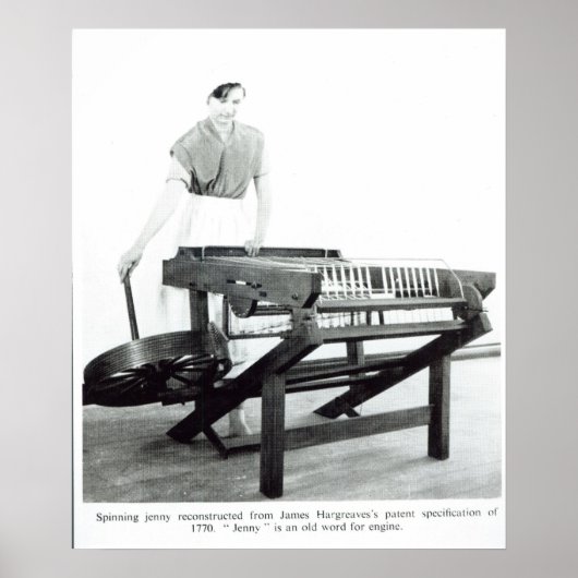 Wederopbouw van Hargreaves's 'Spinning Jenny' Poster (Voorkant)