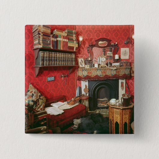 Wederopbouw van Sherlock Holmes's Room Vierkante Button 5,1 Cm (Voorkant)