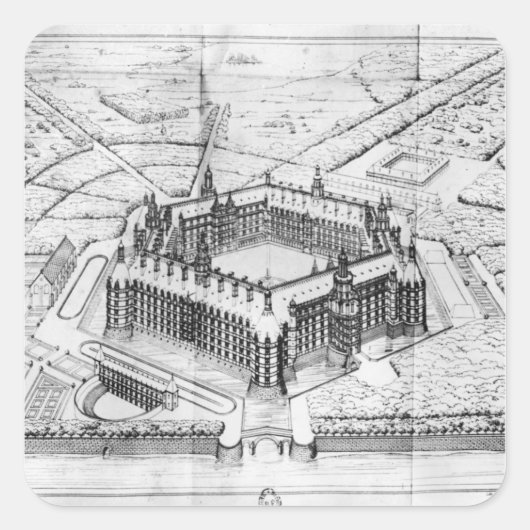 Wederopbouw van Theleme Abbey Vierkante Sticker (Voorkant)