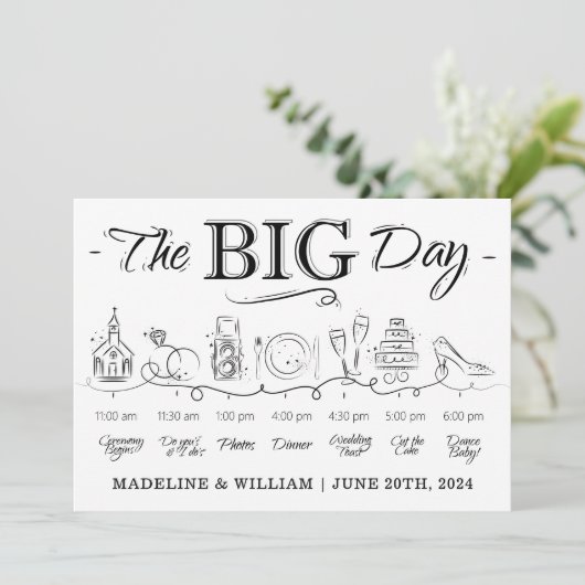 WEDERTIJDLIJN | Uitnodiging op grote dag (Staand voorkant)