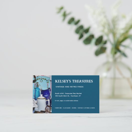  wederverkoop of Flea Market Vendor Any Photo Visitekaartje (Staand voorkant)