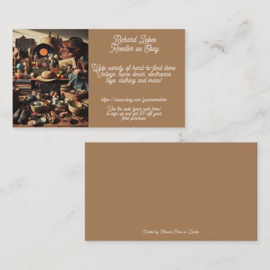 Wederverkoper eBay Thrifter  Brown Visitekaartje (Voorkant / Achterkant)