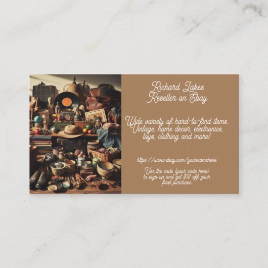 Wederverkoper eBay Thrifter Brown Visitekaartje (Voorkant)