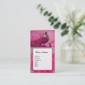 WEDERVERLIES PEACOCKS MONOGRAM Pink Fuchsia Pearl Visitekaartje (Staand voorkant)