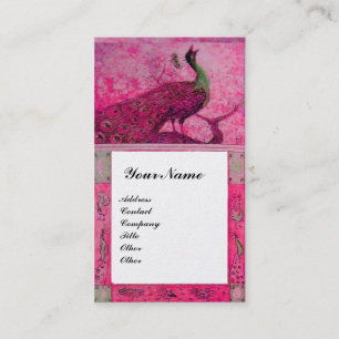 WEDERVERLIES PEACOCKS MONOGRAM Pink Fuchsia Pearl Visitekaartje