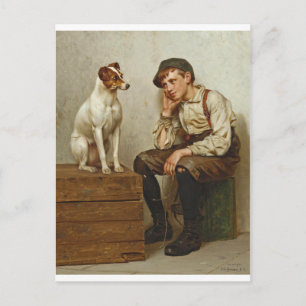 Wederzijdse bewondering ~ Schoenjongen ~ 1898 Briefkaart
