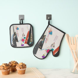 Wederzijdse Overeenkomst, Kandinsky, Abstracte Kun Ovenwant & Pannenlap Set
