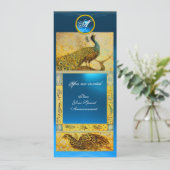 WEDERZIJDSE PEACOCKS MONOGRAM, bruin blauw Kaart (Staand voorkant)