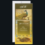 WEDERZIJDSE PEACOCKS MONOGRAM, bruin groen geel Kaart<br><div class="desc">Elegant,  stijlvol,  levendig Art Nouveau-ontwerp met glanzend,  glanzend 3D-glanzend,  digitaal grafisch ontwerp door Bulgan Lumini .Eenvoudig aan te passen met uw eigen tekst als een algemene aankondiging,  plaatskaarten,  save-the-date,  dankjewel,  vrijgezellenfeesten,  verjaardagen,  feestdagen,  verlovingen douches,  of slechts over elke gebeurtenis die u maar wilt!</div>