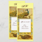 WEDERZIJDSE PEACOCKS MONOGRAM, bruin wit geel Kaart (Voorkant / Achterkant)