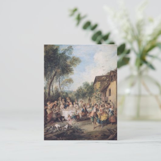 Wedfeest in het dorp briefkaart (Staand voorkant)