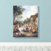 Wedfeest in het dorp canvas afdruk (Insitu (Houten vloer))