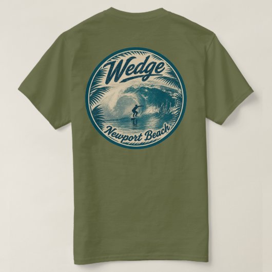 Wedge T-Shirt (Heren) Newport Beach, CA (Design achterkant)