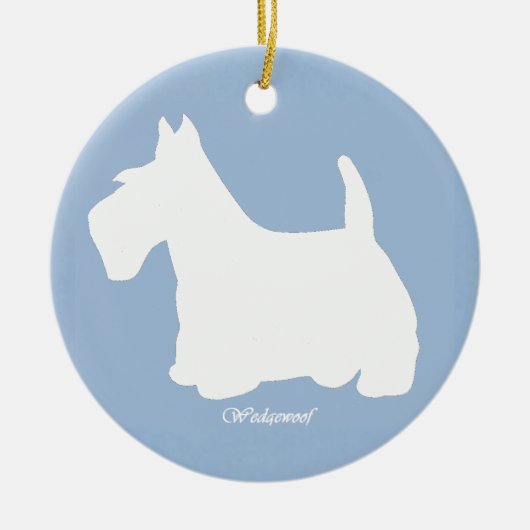 Wedgewof Scottish Terrier Blue Keramisch Ornament (Voorkant)
