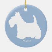 Wedgewof Scottish Terrier Blue Keramisch Ornament (Achterkant)