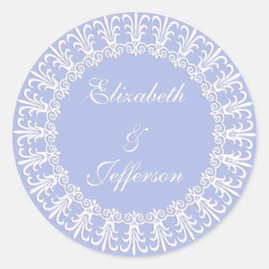 Wedgewood Blue 1 Wedding Envelope Seal / Sticker (Voorkant)