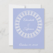 Wedgewood Blue 1 Wedding RSVP Kaarten (Achterkant)