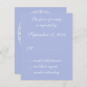 Wedgewood Blue 1 Wedding RSVP Kaarten (Voorkant / Achterkant)