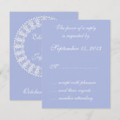 Wedgewood Blue 1 Wedding RSVP Kaarten Kaartje (Voorkant / Achterkant)