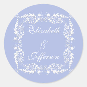 Wedgewood Blue 2 Wedding Envelope Seal/Sticker Ronde Sticker