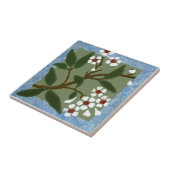 Wedgewood Blue Framed Blossom Barbotine Repro Tegeltje (Zijkant)